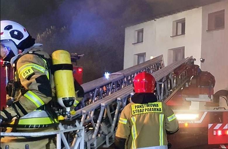 Pożar budynku w Krzyżowicach
