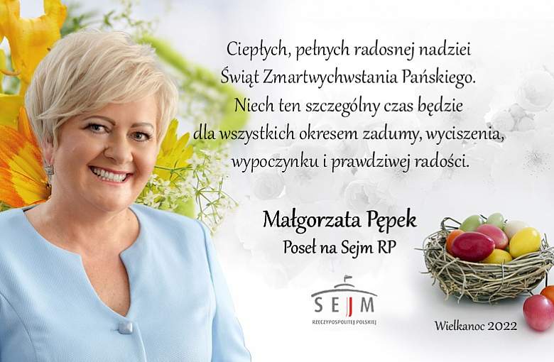 Świąteczne Życzenia składa Poseł na Sejm RP Małgorzata Pępek